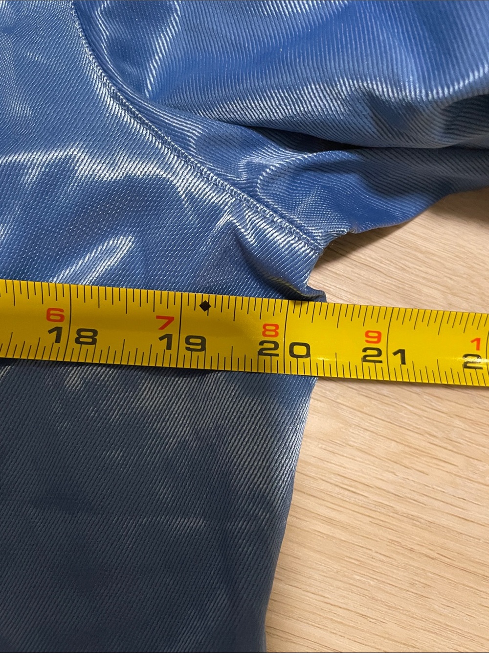 Ruby Rd. Shiny Light Blue Cropped Utility Jacket - Picture 11 of 12